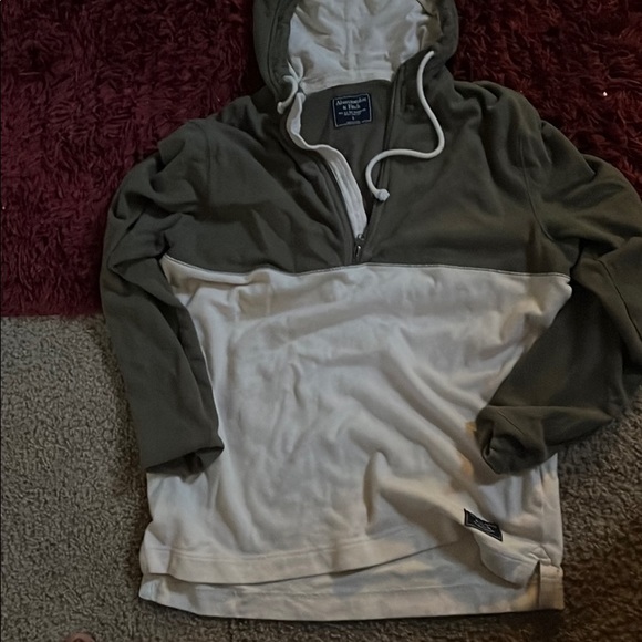 Abercrombie men's long sleeve half zip hoodie - Picture 1 of 4